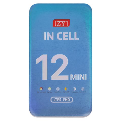 Дисплей для iPhone 12 mini, черный, с рамкой, Copy, (TFT), ZY, LTPS FHD Превью 1