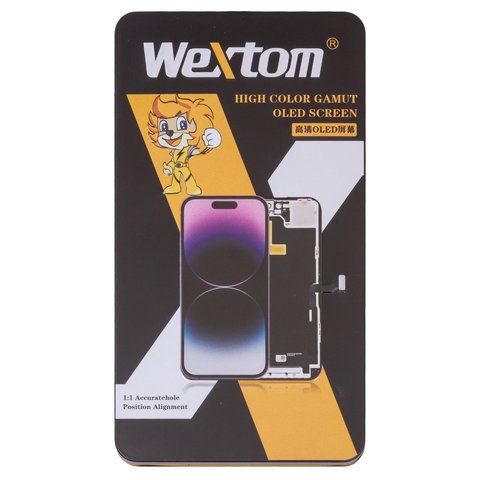 Дисплей Wextom для iPhone 16, черный, с рамкой, High Copy, без ошибки, (OLED) soft, diagnosable Превью 2