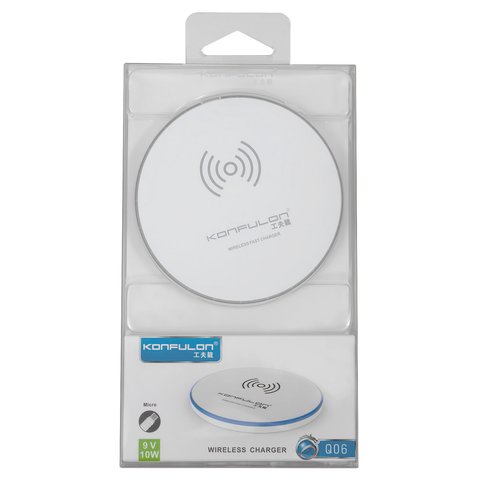 Wireless Charger Konfulon Q06, (Micro-USB input 5 V 2 A / 9 V 1.67 A), white) Preview 1