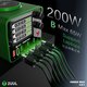 Сетевое зарядное устройство 2UUL PC01 Power Max, 200 Вт, Quick Charge, Power Delivery (PD), с беспроводной зарядкой, 7 портов Превью 2