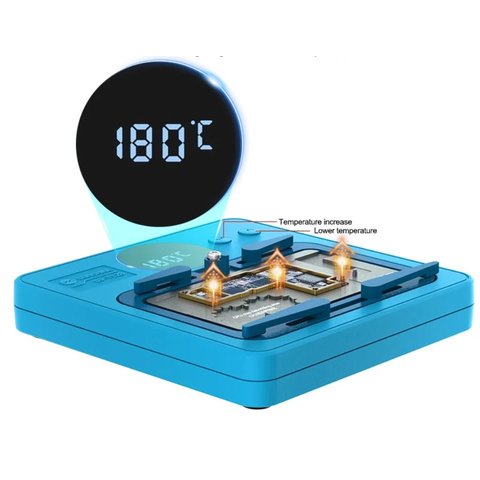 Preheating Platform Sunshine SS-T12B + 11 Module  compatible with Apple iPhone 11, iPhone 11 Pro, iPhone 11 Pro Max, iPhone 12, iPhone 12 mini, iPhone 12 Pro, iPhone 12 Pro Max, iPhone 13, iPhone 13 mini, iPhone 13 Pro, iPhone 13 Pro Max, iPhone 14, iPhone 14 Plus, iPhone 14 Pro, iPhone 14 Pro Max, iPhone 15, iPhone 15 Plus, iPhone 15 Pro, iPhone 15 Pro Max, iPhone 16, iPhone 16 Plus, iPhone 16 Pro, iPhone 16 Pro Max, iPhone X, iPhone XS, iPhone XS Max, (to repair the fingerprint scanner (Touch ID), to repair Face ID, for PCB board delamination, for motherboards repairing, for cleaning  CPU) Preview 3