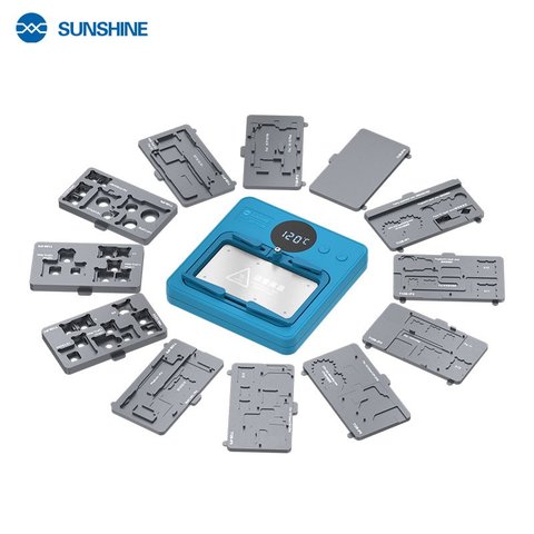 Plataforma de precalentamiento Sunshine SS-T12B + 11 Module  puede usarse con Apple iPhone 11, iPhone 11 Pro, iPhone 11 Pro Max, iPhone 12, iPhone 12 mini, iPhone 12 Pro, iPhone 12 Pro Max, iPhone 13, iPhone 13 mini, iPhone 13 Pro, iPhone 13 Pro Max, iPhone 14, iPhone 14 Plus, iPhone 14 Pro, iPhone 14 Pro Max, iPhone 15, iPhone 15 Plus, iPhone 15 Pro, iPhone 15 Pro Max, iPhone 16, iPhone 16 Plus, iPhone 16 Pro, iPhone 16 Pro Max, iPhone X, iPhone XS, iPhone XS Max, to repair the fingerprint scanner (Touch ID), para reparar placas base, para reparar Face ID, para limpiar CPU, para delaminación de placas PCB Vista previa  1