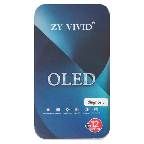Pantalla LCD puede usarse con iPhone 12, iPhone 12 Pro, negro, con marco, HC, sin error, (OLED), ZY-OLED OEM hard, diagnosable Vista previa  1