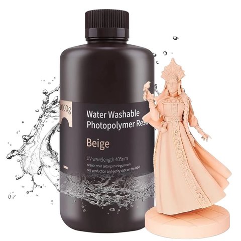 Фотополимерная смола для 3D-принтера ELEGOO Beige (водосмываемая), 1 кг Превью 1