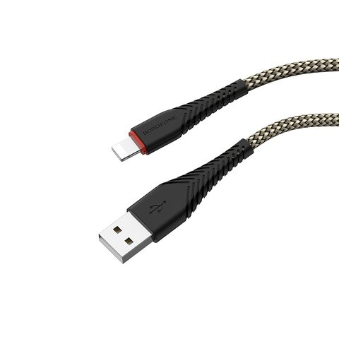 USB кабель Borofone BX25, USB тип-A, Lightning, 100 см, 2,4 А, чорний, #6931474703453 Прев'ю 1