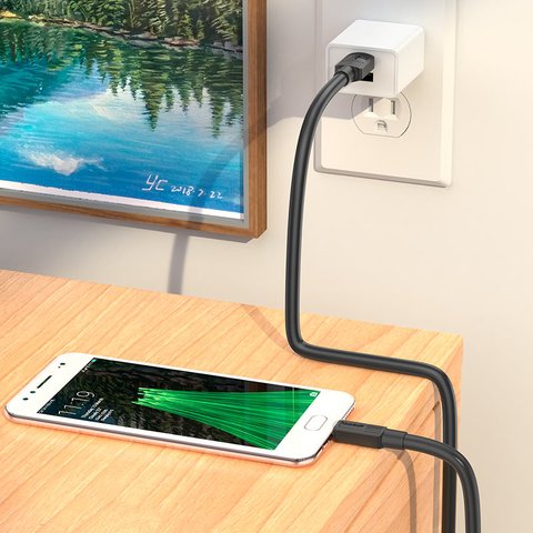 USB кабель Hoco X84, USB тип-A, micro-USB тип-B, 100 см, 2,4 А, чорний, #6931474770981 Прев'ю 3