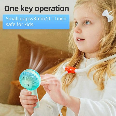 Вентилятор DC03, бежевий, ручний, настільний, з акумулятором, USB тип-C Прев'ю 6