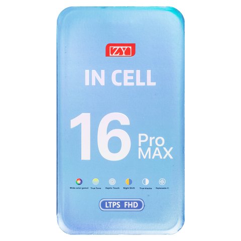 Дисплей для iPhone 16 Pro Max, чорний, з рамкою, Copy, (TFT), ZY, LTPS FHD Прев'ю 1