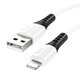 USB кабель Hoco X82, USB тип-A, Lightning, 100 см, 2,4 А, белый, силиконовый, #6931474768544 Превью 1